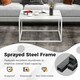 image 6 of COSTWAY Modern Square Coffee Table with Faux Marble Tabletop White