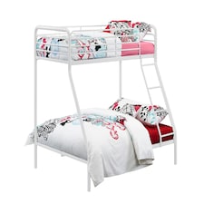 Bunk Bed Metal White, Single/Double
