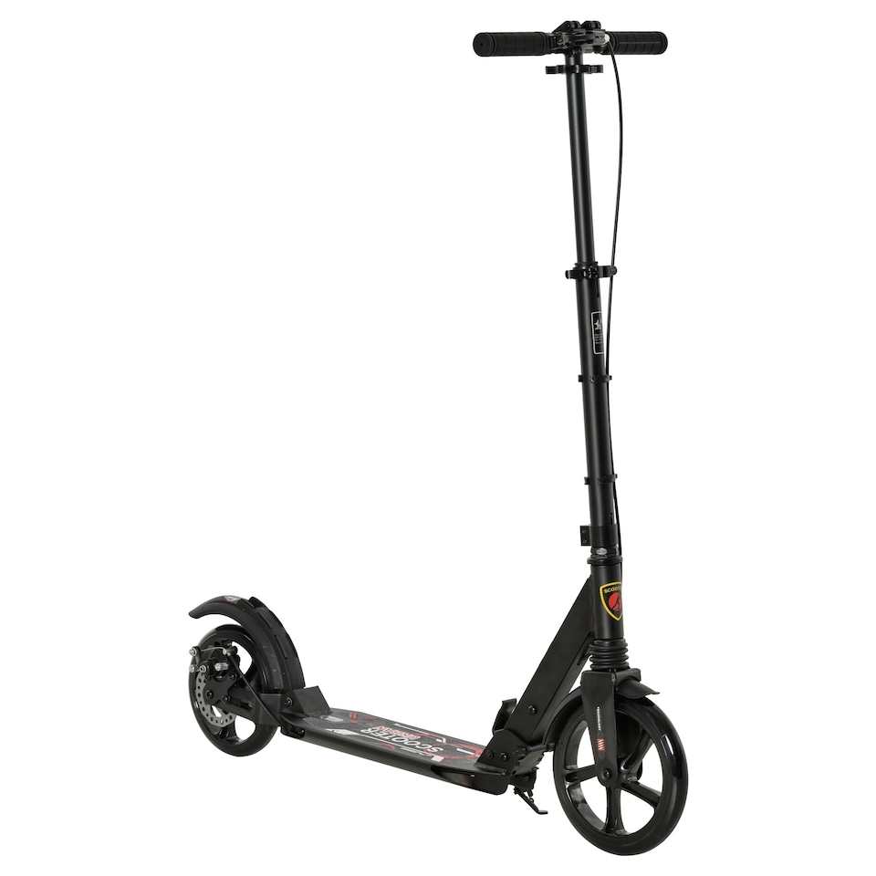 image 1 of HOMCOM Teens Adult Kick Scooter Fold Adjust 14+ w/ Rear Dual Brake System Black