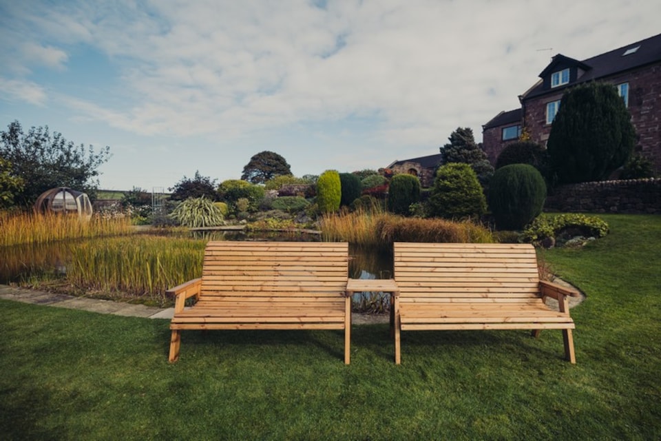 image 1 of Valley 6 Seat Set 2X3B Straight Tray - Timber - L100 x W330 x H95 cm - Garden Furniture - Fully Assembled