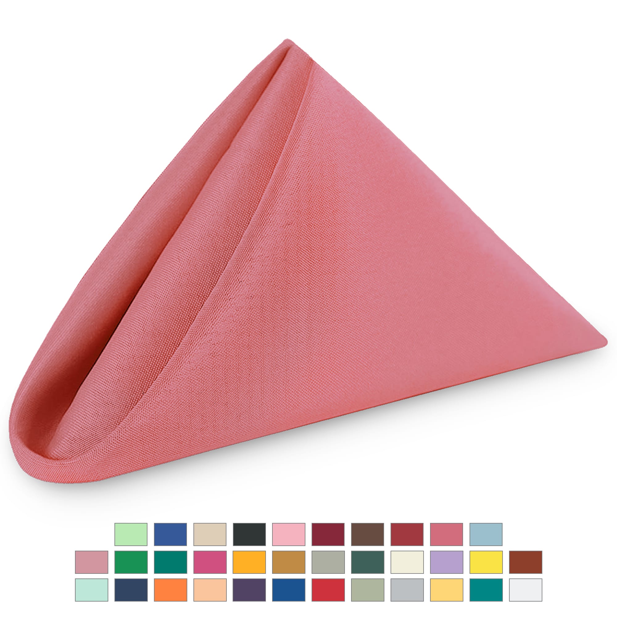 Neel Blue 20 Inch Polyester Table Napkins, Reusable, Wrinkle-Resistant - 50x50cm in Rose Gold | Size: 50x50 cm