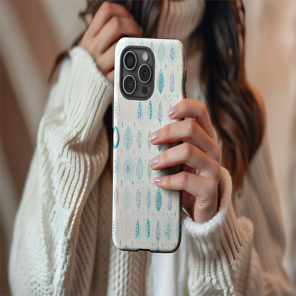 image 1 of Bohemian Leaf Blue | iPhone 12 Mini
Tough