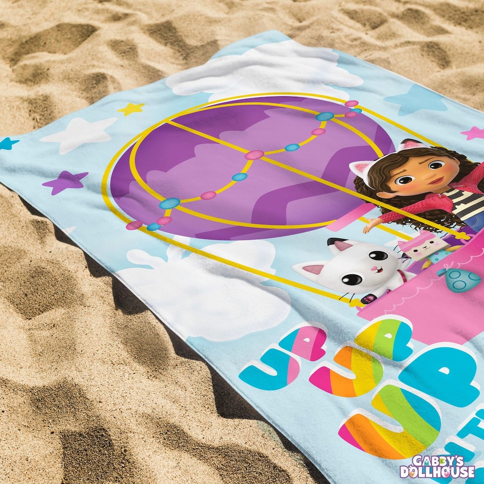 image 1 of Gabby's Dollhouse Childrens/Kids Up Up The Air Cotton Towel | Blue | Blue/Multicoloured | One Size | 1