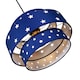 image 3 of Triple Tier Midnight Blue Cotton Fabric Childrens Pendant Shade with Stars Decor | Blue | Blue | 1