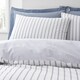 image 3 of Bianca Hampton Stripe 200 Thread Count Cotton Reversible Duvet Cover Set | Blue | Super King