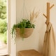 image 3 of Green Blade Rope Hanging Basket - 30cm - Planter Flower Pot Plant Pot Hanger | Brown | Brown