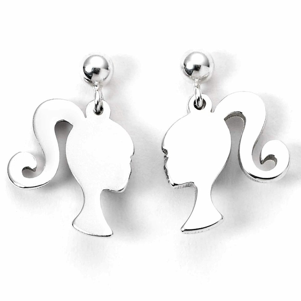 image 1 of Barbie Sterling Silver Silhouette Stud Earrings