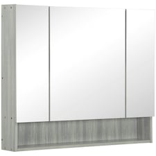 kleankin Bathroom Cabinet Wall Mounted Mirror Adjustable Shelves