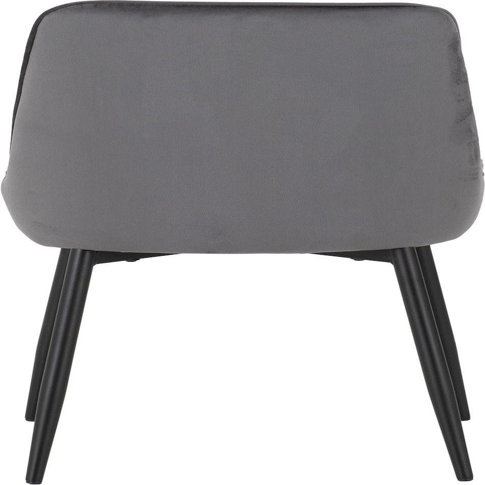 image 1 of Quebec Wave Edge Dining Set with 4 Velvet Avery Chairs Grey
