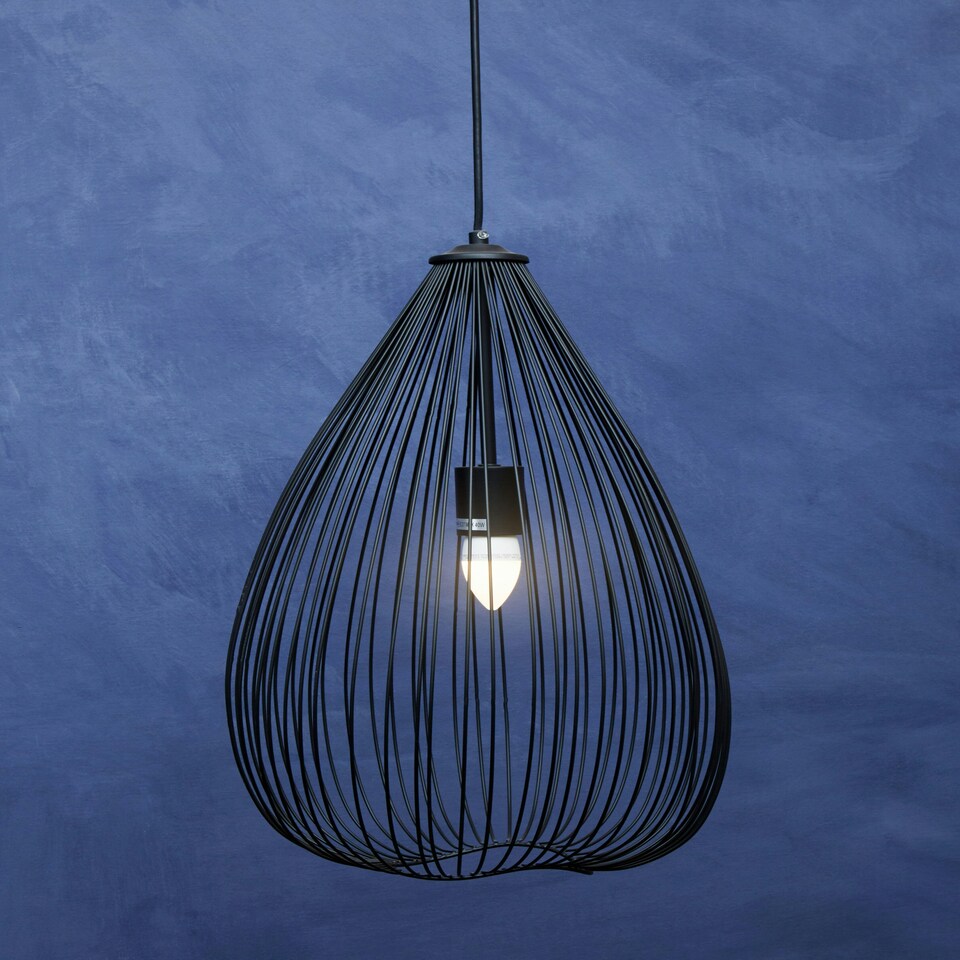 image 1 of Interiors by Premier Sleek Teardrop Black Finish Pendant Light, Effortlessly Maintained Down Light Wall, Sturdy Ceiling Light