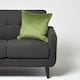 image 2 of Homescapes Olive Green Filled Velvet Cushion with Piped Edge - 46 x 46 cm | Green | Olive Green | 1