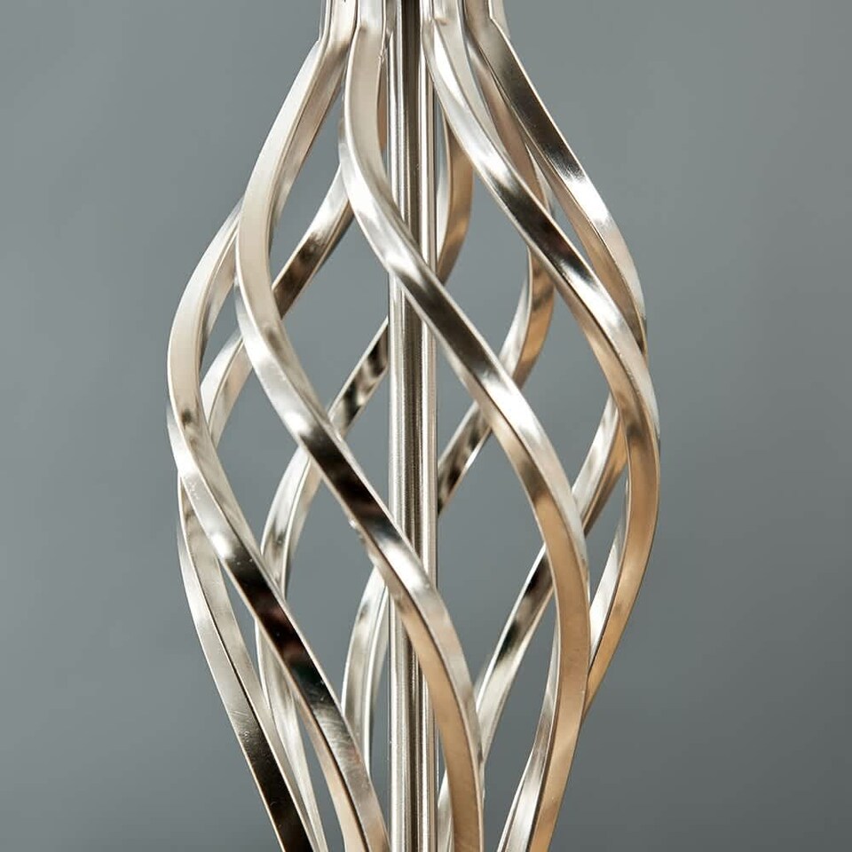 image 1 of ValueLights Memphis Pair Chrome Table Lamps Frosted Shade | Chrome