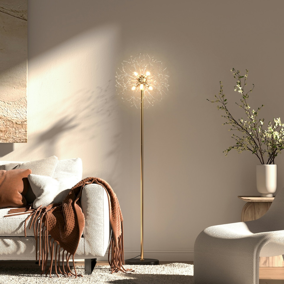 image 1 of HOMCOM Modern Floor Lamp with Dandelion-like Lampshade for Bedroom