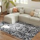 image 8 of HOMCOM Non-Slip Washable Rug, Chenille Floor Carpet for Living Room, Black Black | Cream, Dark Grey | 230 x 160 cm