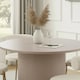 image 2 of OHS Madison Ribbed Round Dining Table Wood Effect