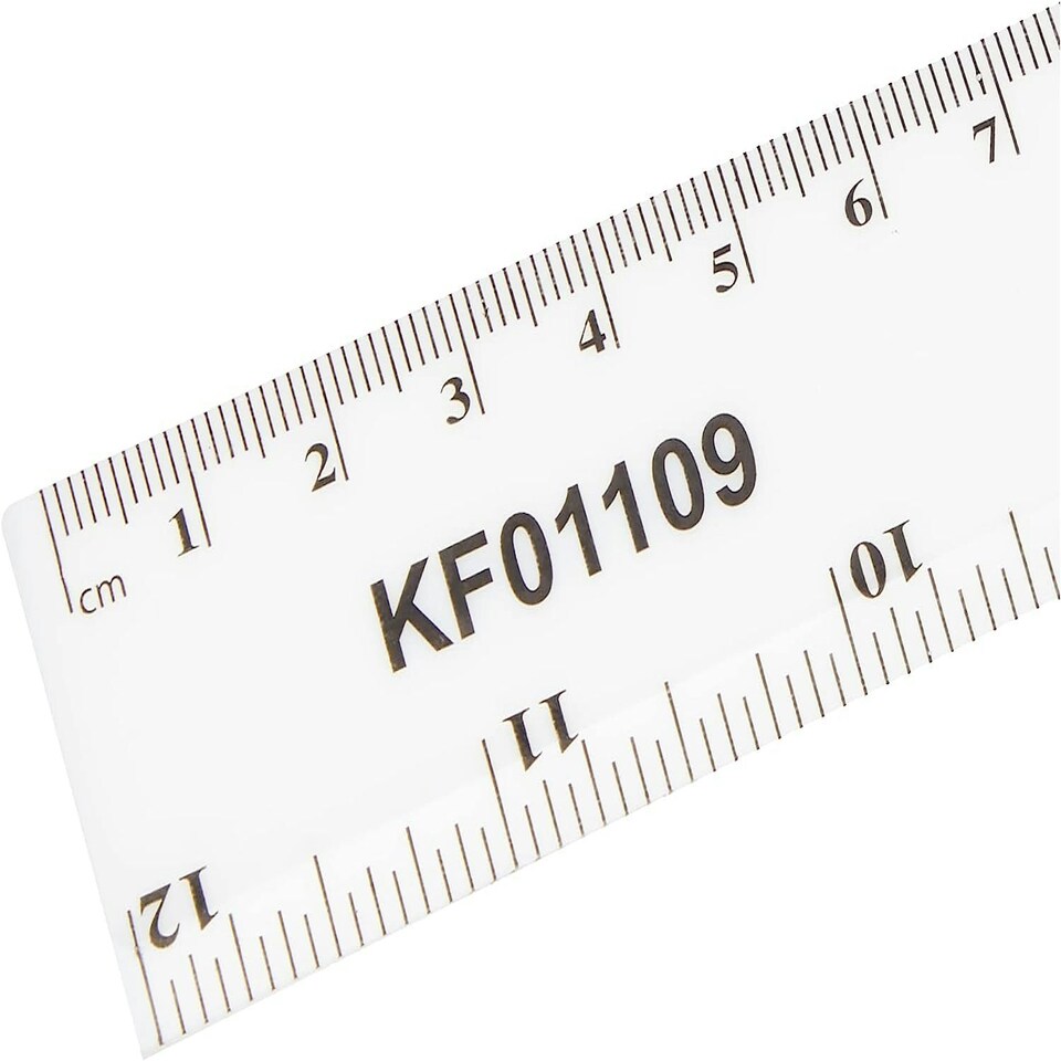 image 1 of Q-Connect Ruler Shatterproof 300mm White (Features inches on one side and cm/mm on the other)