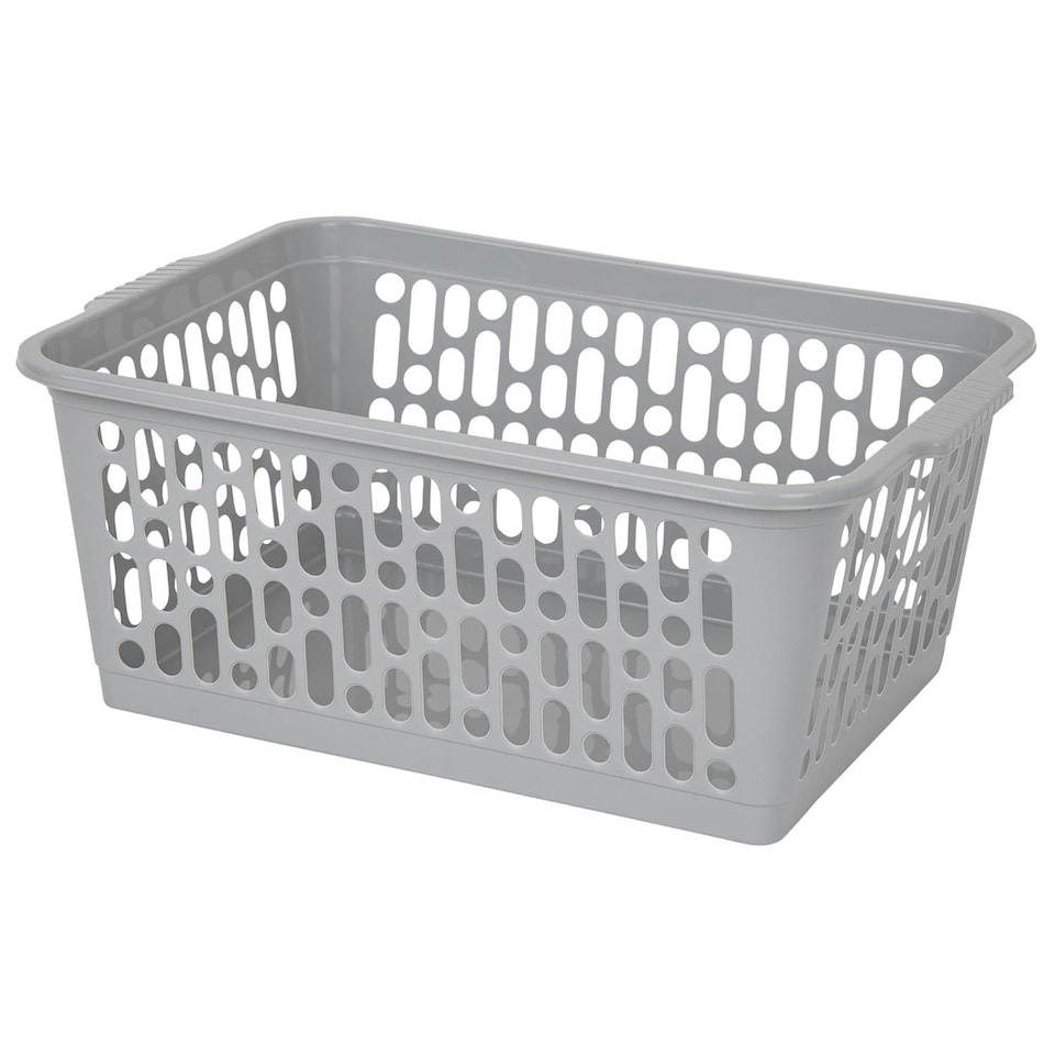 image 1 of 2 x Multipurpose Plastic Handy Storage Basket Cool Grey For Organisation Grey