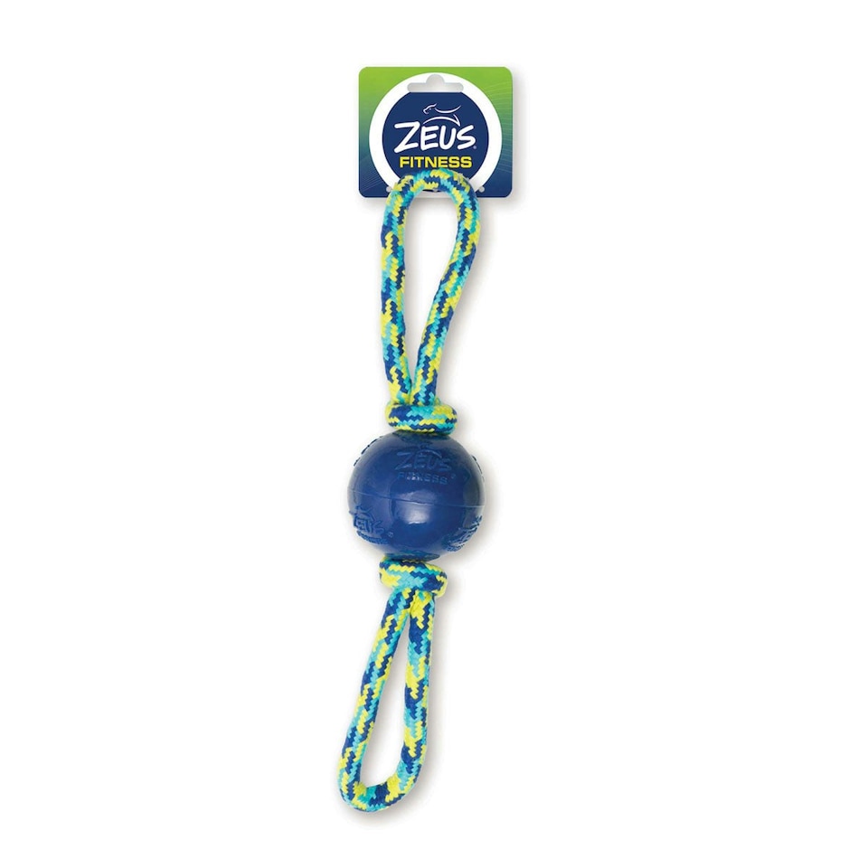 image 1 of Zeus Fitness Dog Toys Ball Double tug with TPR ball 41cm