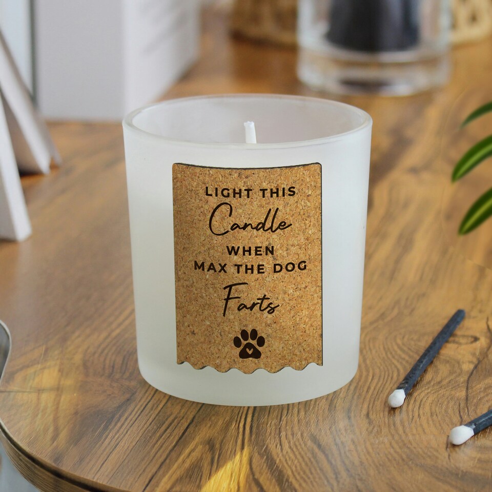 image 1 of Personalised Paw Print Cork Label Candle Jar Clear