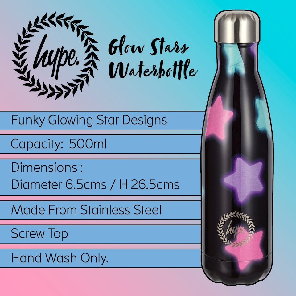 image 1 of Thermal Water Bottle Multi Star Galaxy Print | Stainless Steel Leak Proof Bottle | Black | Black | One Size | 1