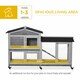 image 3 of PawHut Rabbit Hutch, Bunny Cage Outdoor 2-Tier w/ Wheels & Tray, Grey