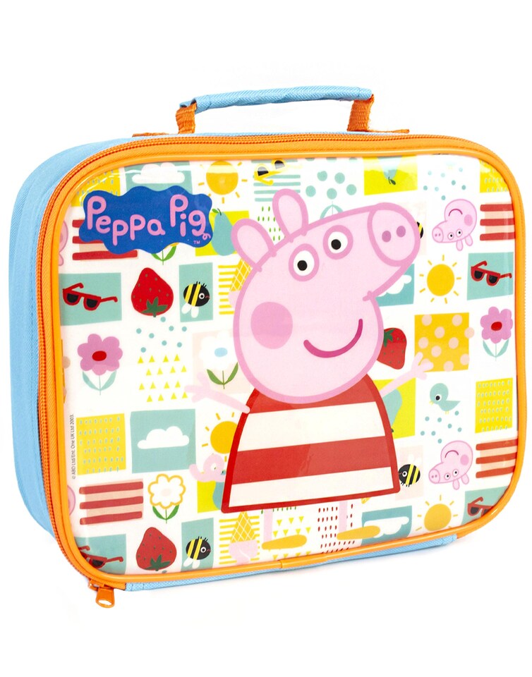 image 1 of Peppa Pig Lunch Box Set for Kids | School Food Bag, Water Bottle & Snack Pot | Adventure with George Pig, Rebecca Rabbit, Suzy Sheep | Carry Peppa's Adventure Everywhere Lunch Set