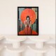 image 2 of Womens Troubles Orange Moon Portrait Home Decor Black Framed Wall Art Print A4