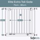 image 3 of Safetots Extra Tall Elite Safety Gate, 71cm - 80cm, Matt White, Extra Tall 96.8cm in Height, Pressure Fit Stair Gate