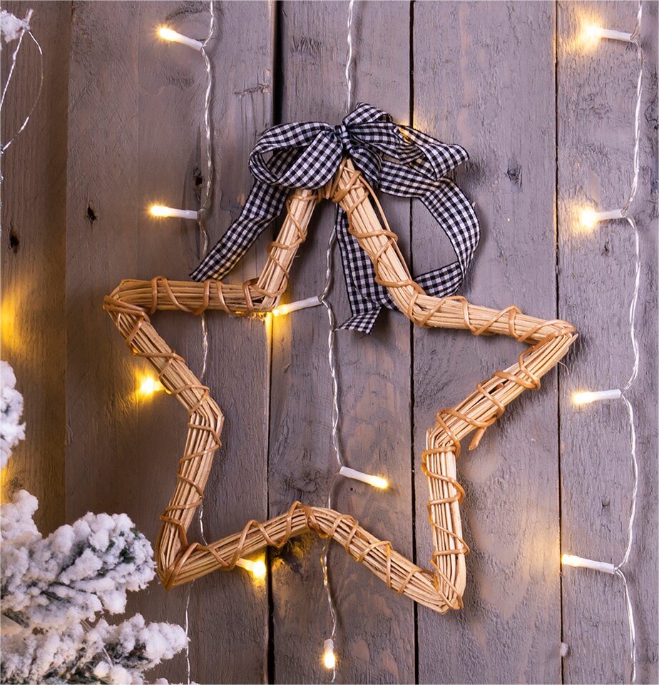 image 1 of St Helens Natural Wicker Hollow Star Woven Willow