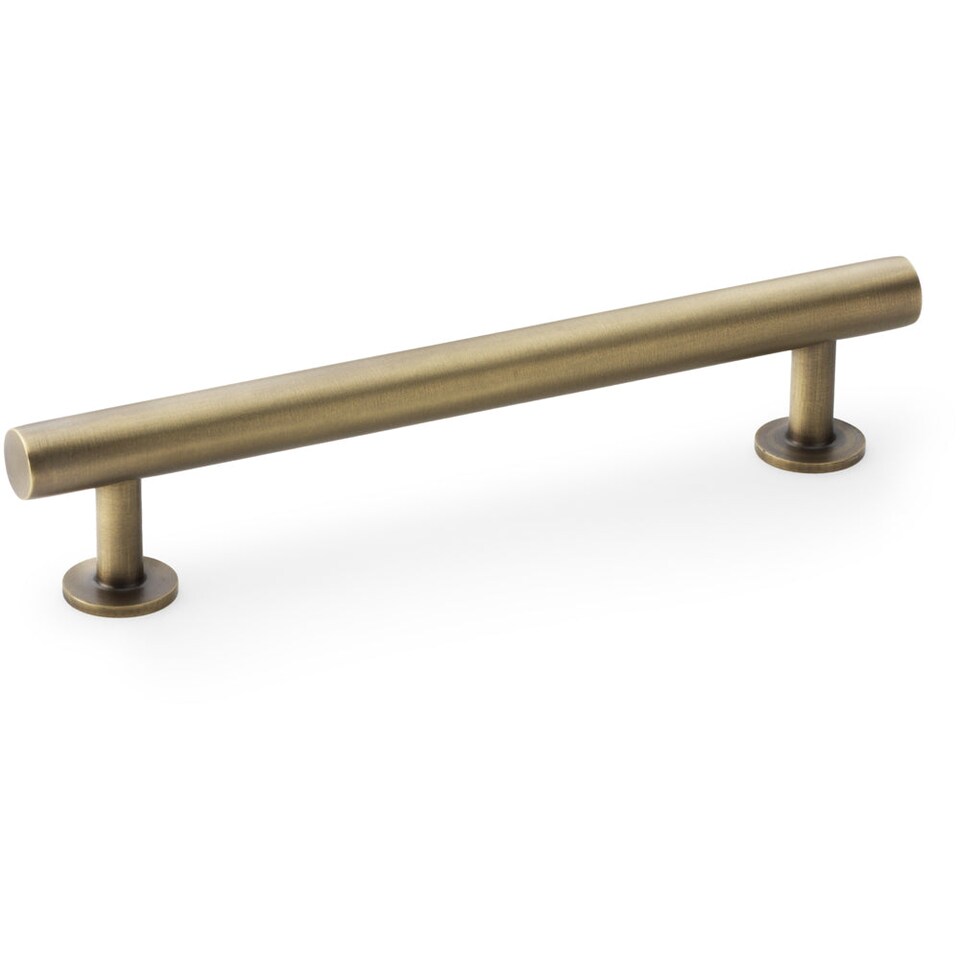 image 1 of Round T Bar Pull Handle - Antique Brass - 128mm Centres SOLID BRASS Drawer Door