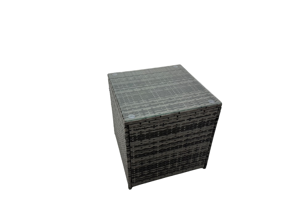 image 1 of Fimous Outdoor Corner Sofa Dining Table Set Garden Rattan Furniture Set 8 Seater with Side Table 2 Big Stools Dark Grey