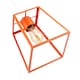image 4 of Industrial Lantern Lamp Shade in Orange with Square Top and Bottom