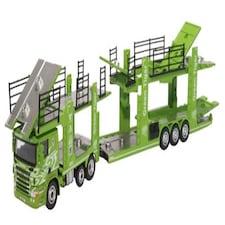 Oxford Diecast Scania P Car Transporter Green Tiger