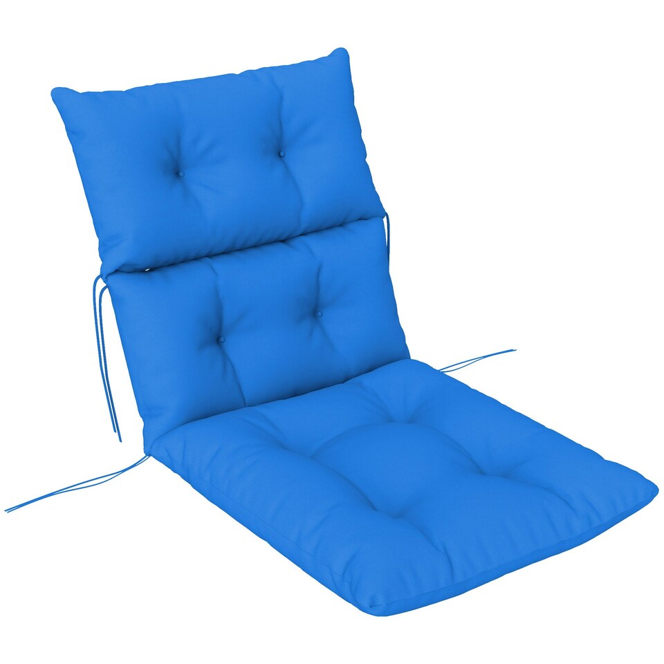 image 1 of Outsunny Adirondack Chair Cushion Rocking Chair Cushion w/ Ties Blue | Blue