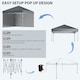 image 5 of Outsunny 3x3 (M) Pop Up Gazebo Party Tent w/ 2 Sidewalls, Weight Bags Dark Grey