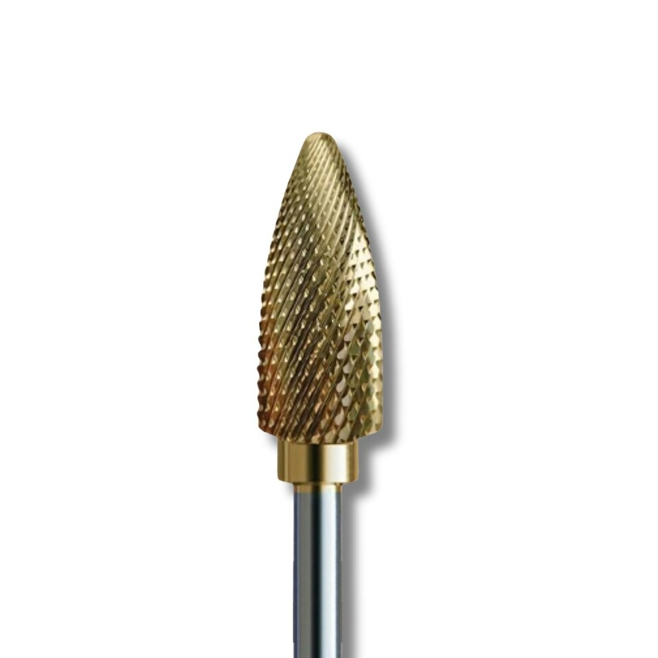 image 1 of IQ Nails Speedy Tungsten Carbide Nail Drill Bit Cone Shape Special Cross Cuts 6mm ZRN Coating 275XUF HP.060