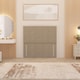 image 6 of Divan Bed Base with 4 Drawers & Plain Floor Standing Headboard Tweed Fabric | Brown | Natural