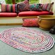 image 3 of CARNIVAL Oval White Cotton Rug with Multi Colour Fabric (CARNIVAL60X180V) Multi