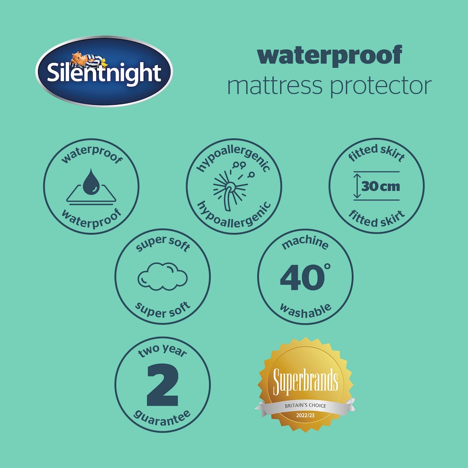 image 1 of Silentnight Waterproof Mattress Protectors, Pack of 2 | White | 2