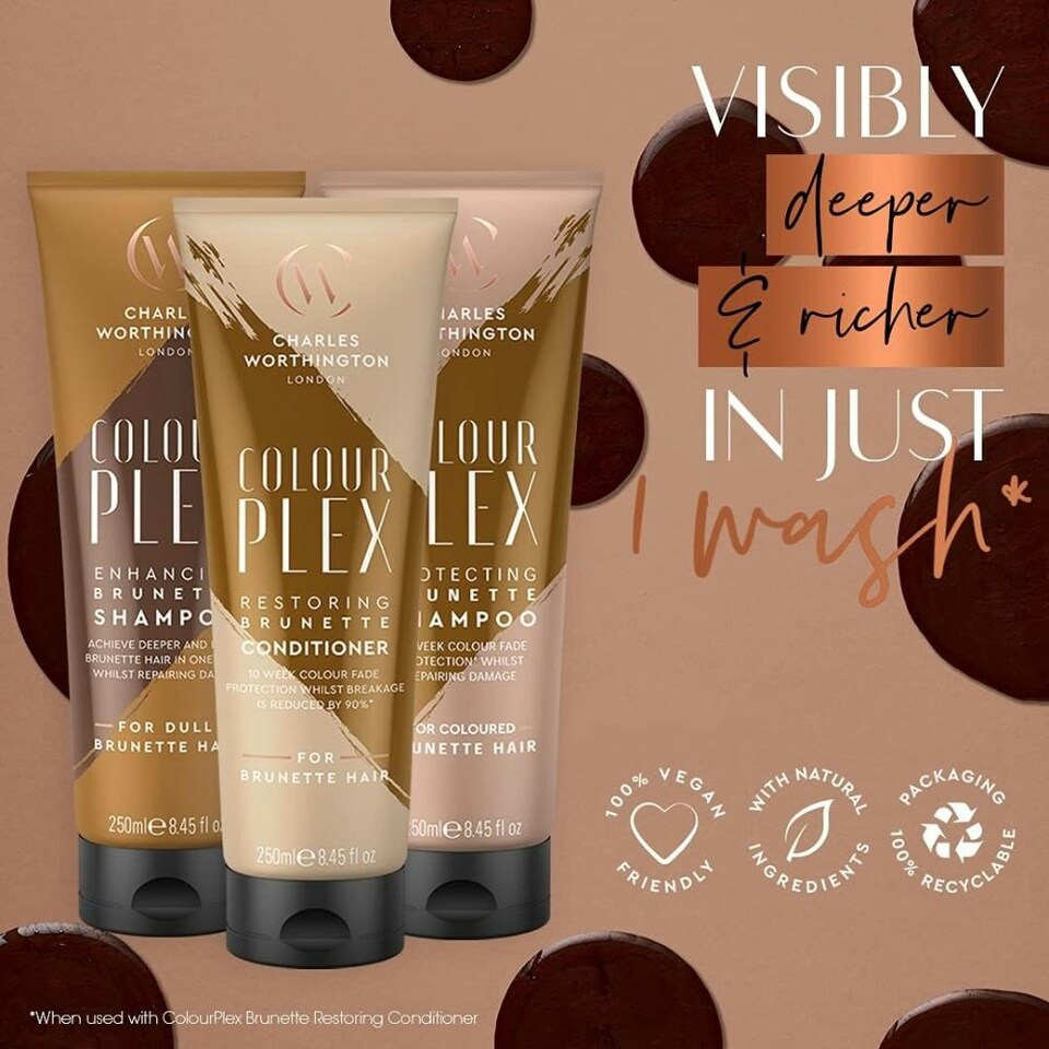 image 1 of Charles Worthington Colour Plex Protecting Brunette Shampoo 250ml