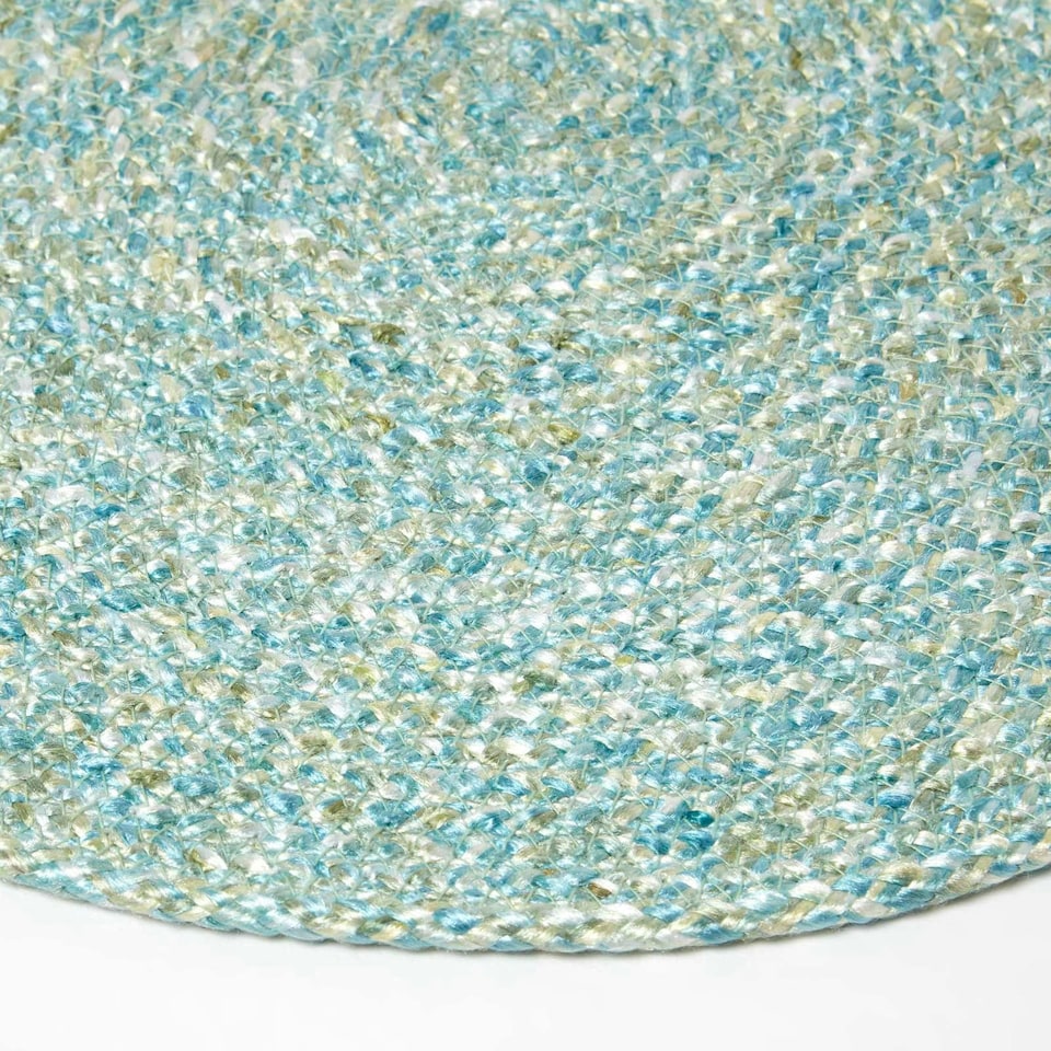 image 1 of Homescapes Green Handwoven Round Placemats Set of 4 Green