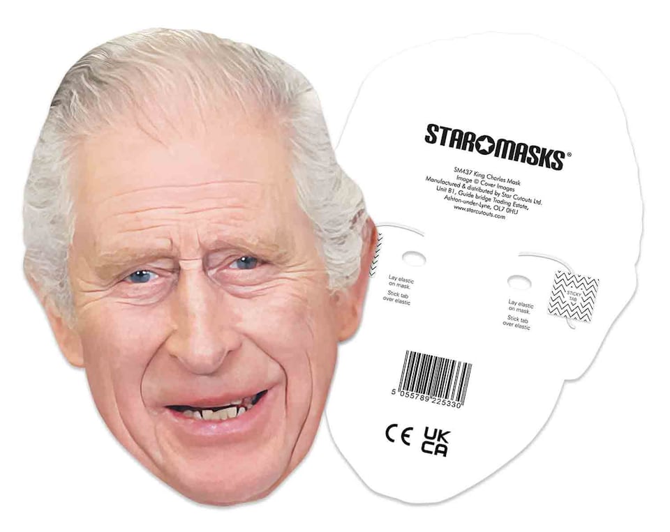 image 1 of King Charles Smiling Cardboard Face Mask