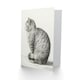 image 2 of Jean Bernard Art Card Sitting Smiling Cat Pencil Drawing