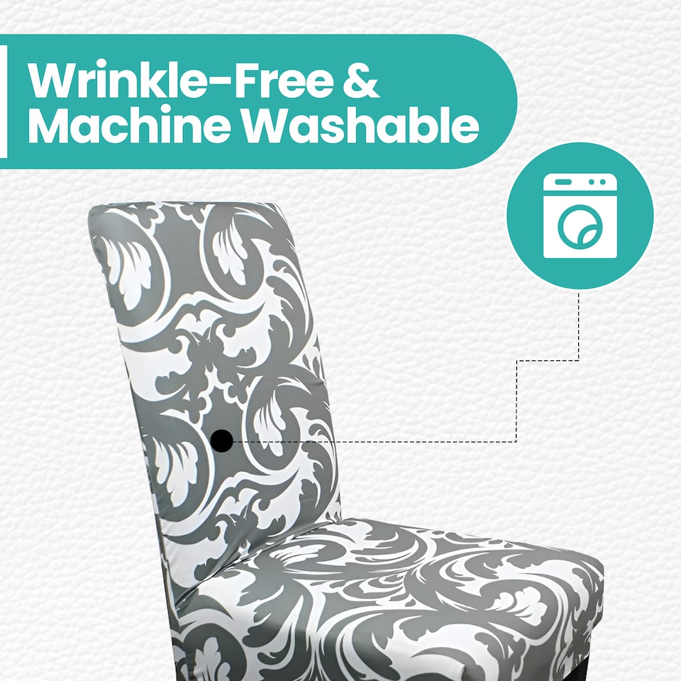 image 1 of High-Back Printed Chair Covers, Spandex Stretch Protective Slipcovers