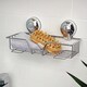 image 2 of Showerdrape Suctionloc Chrome Suction Wall Mounted Rectangular Basket with Mounting Discs | Chrome | Chrome | 1