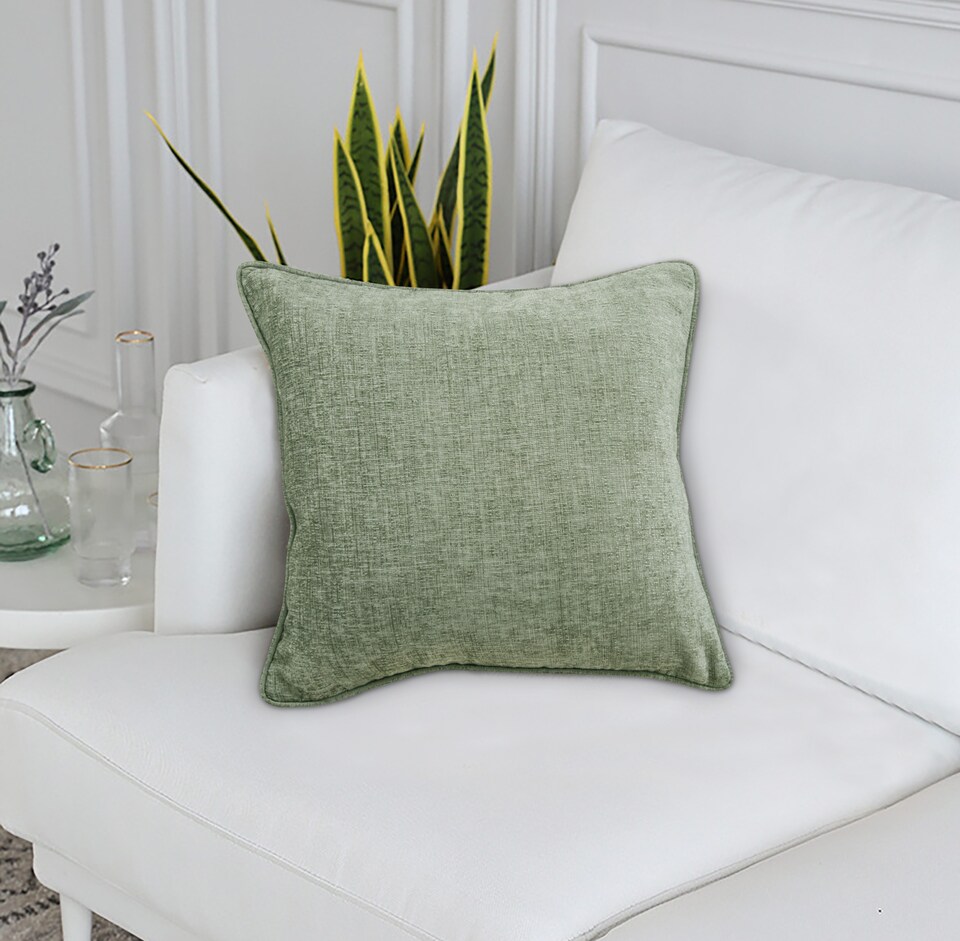 image 1 of Amberley - Thermal Interlined Chenille Curtains - Eyelet - 100% Polyester (Sage, 66'' x 90'' - 168cm x 229cm (Pair)) | Green | Green