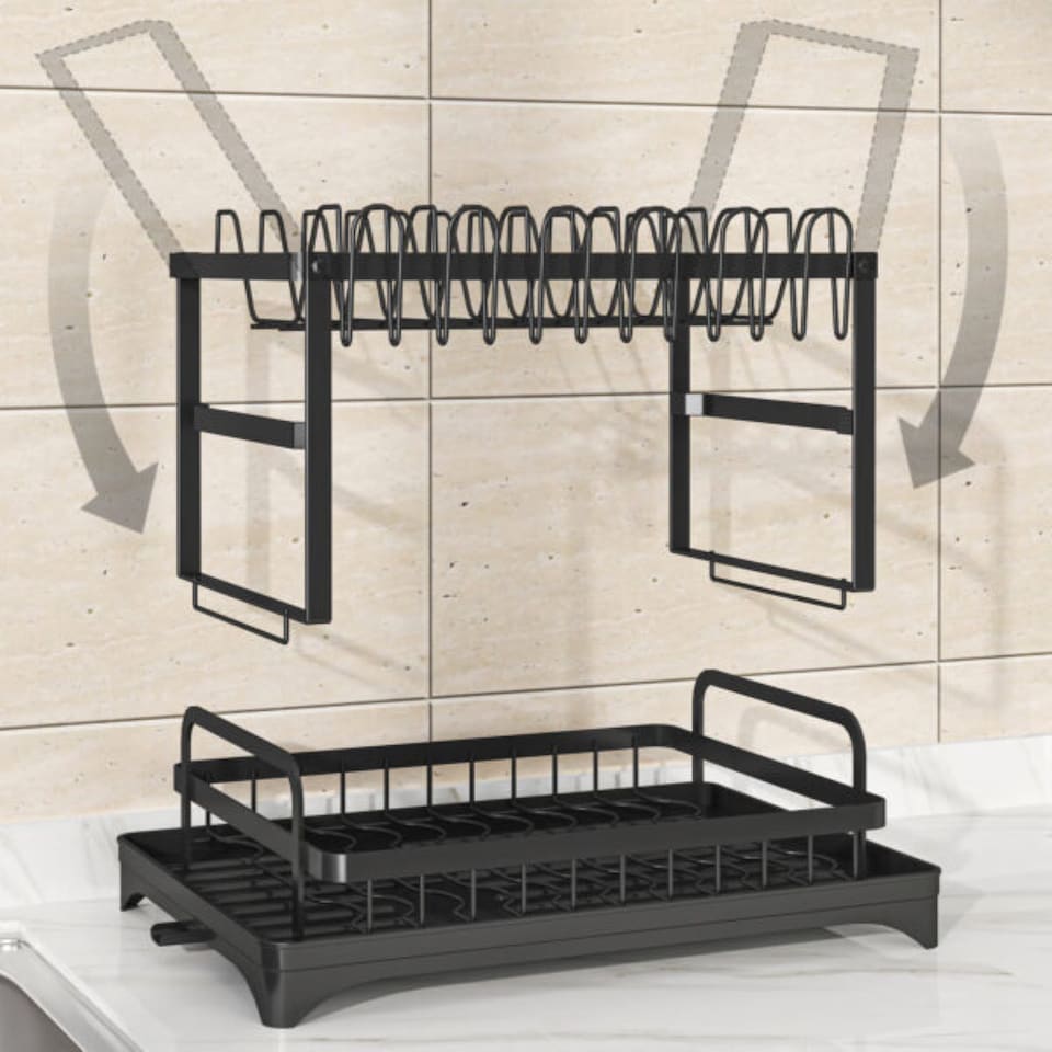 image 1 of 1pc Dish Drying Rack For Kitchen Counter Over The Sink