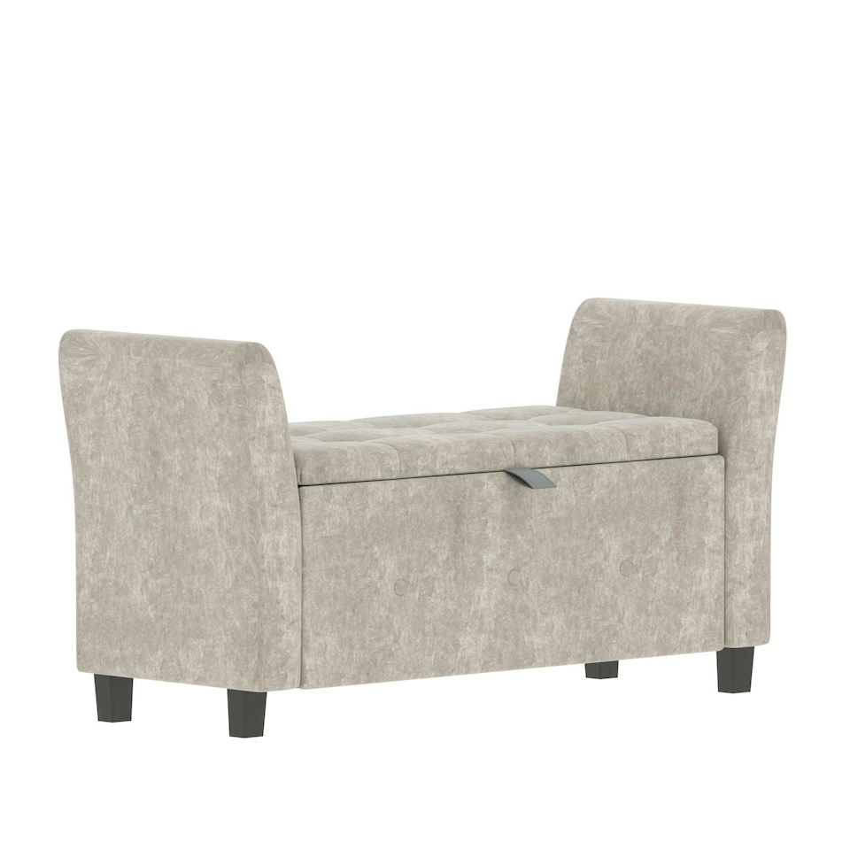 image 1 of Vida Designs Seville Storage Ottoman Bedroom Hallway Chest Bench, Crushed Velvet Champagne Gold | Crushed Velvet Champagne