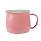 image 4 of Argon Tableware Coloured Enamel Belly Mugs - 375ml - Pink/Cream - Pack of 6 | Pink | Pink/White