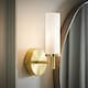 image 2 of ValueLights Canya Pair Gold IP44 Frosted Glass Wall Lights & Bulbs | Gold
